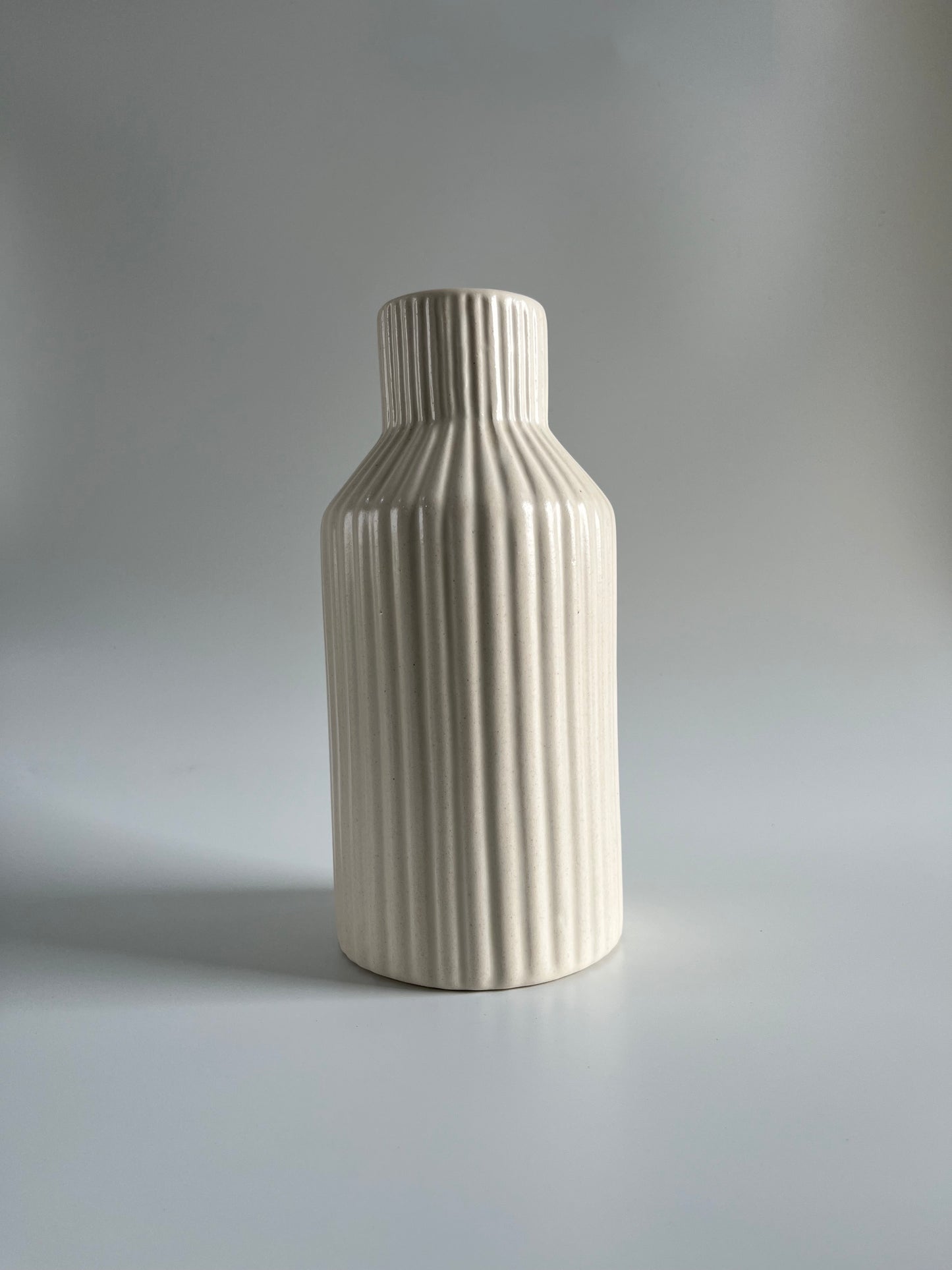White Striped Vase