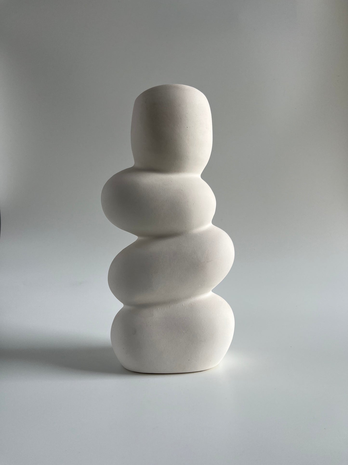 Asymmetrical White Vase