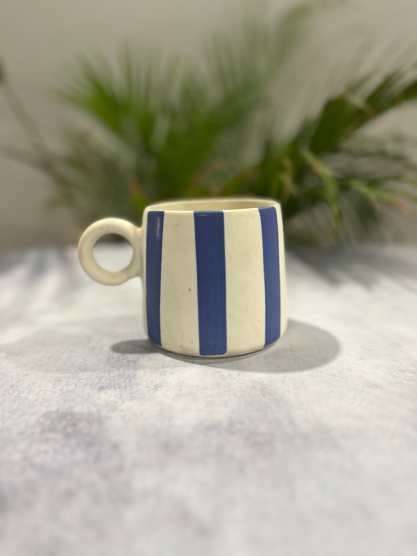 Bold Blue Striped Mug