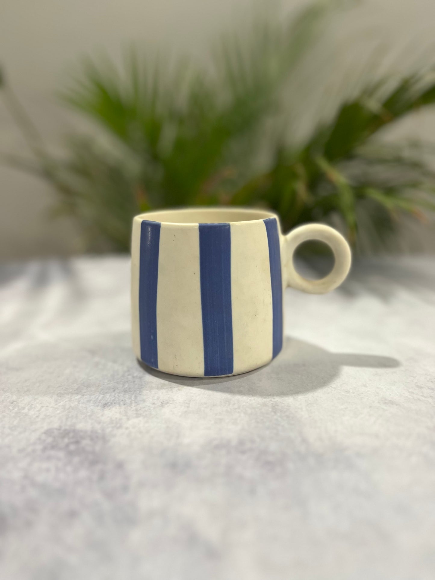 Bold Blue Striped Mug