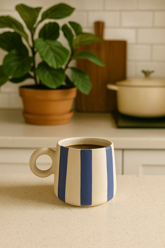 Bold Blue Striped Mug