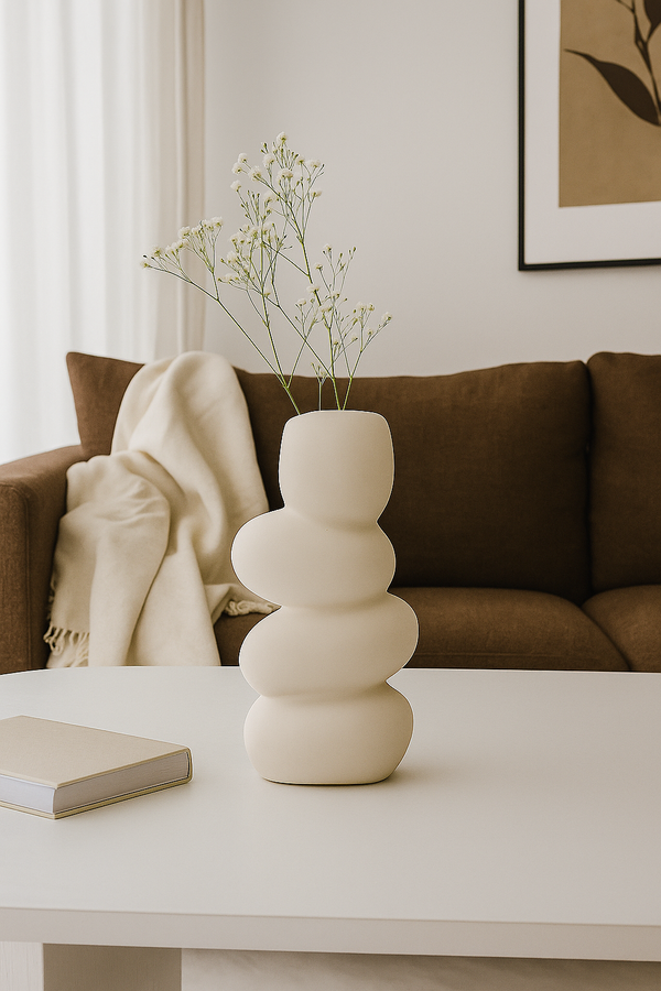Asymmetrical White Vase