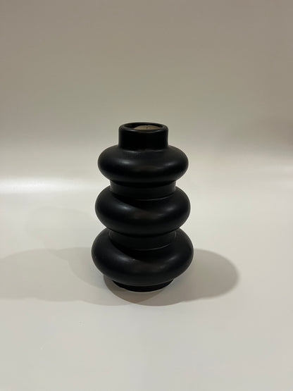 Black Tiered Elegance Vase