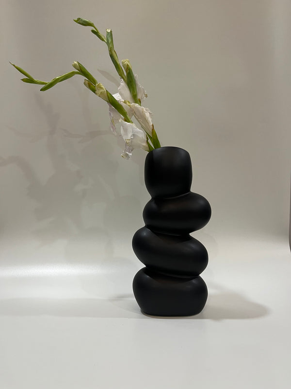 Asymmetrical Black Vase