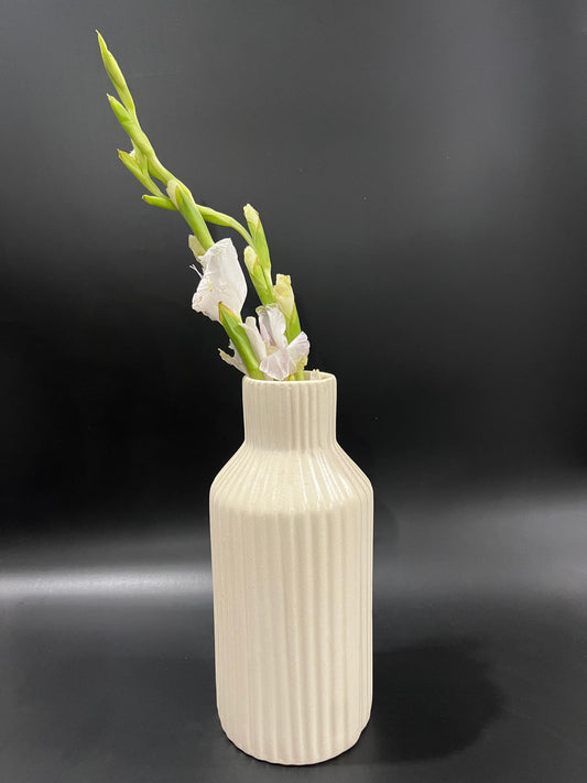 White Striped Vase