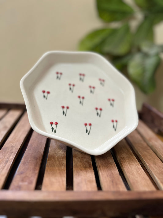 Scarlet Blossom Snack Plate